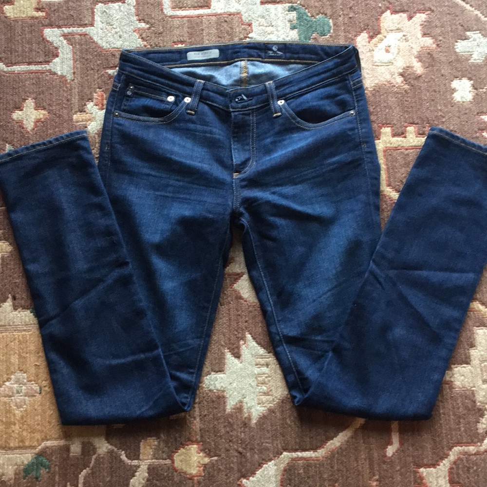 AG The Stevie Slim Straight Ankle Jeans Dark Wash